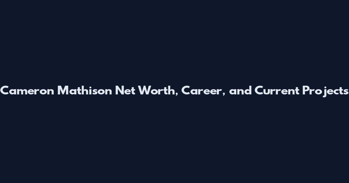 Cameron Mathison Net Worth, Career, and Current Projects
