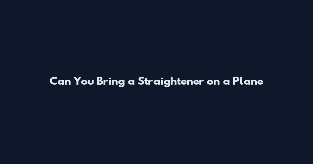 Can You Bring a Straightener on a Plane