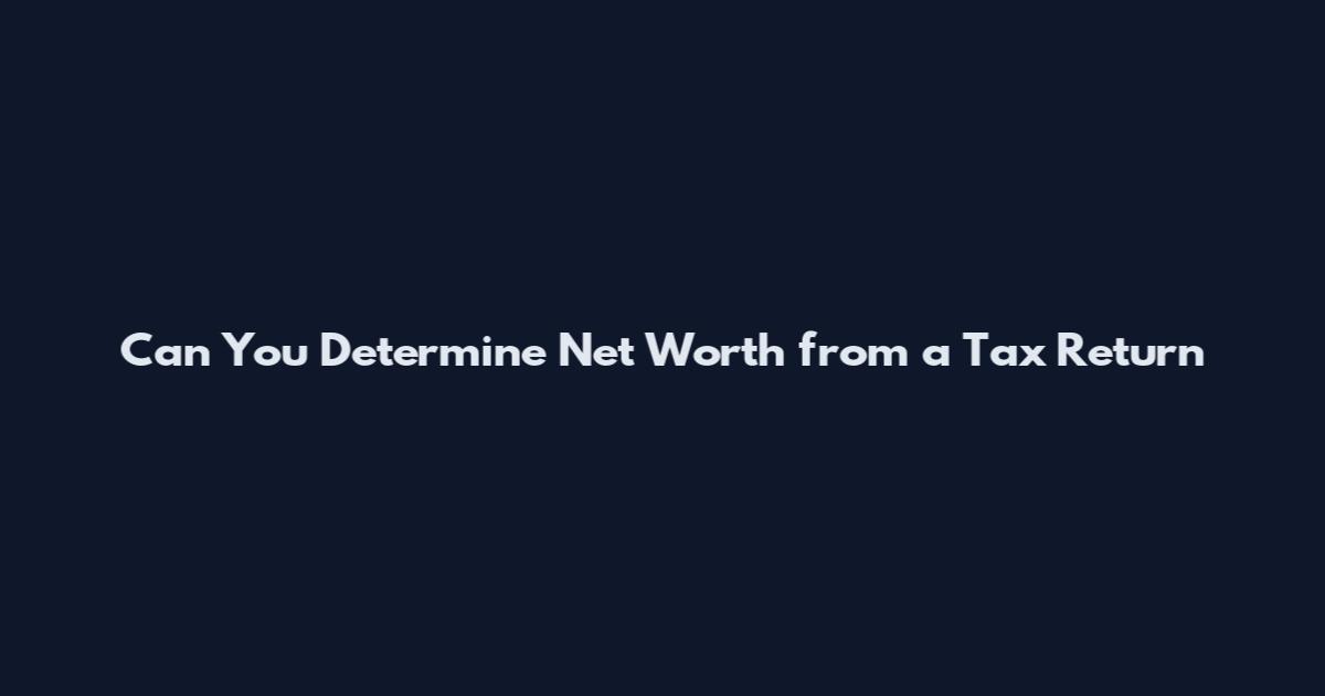 Can You Determine Net Worth from a Tax Return