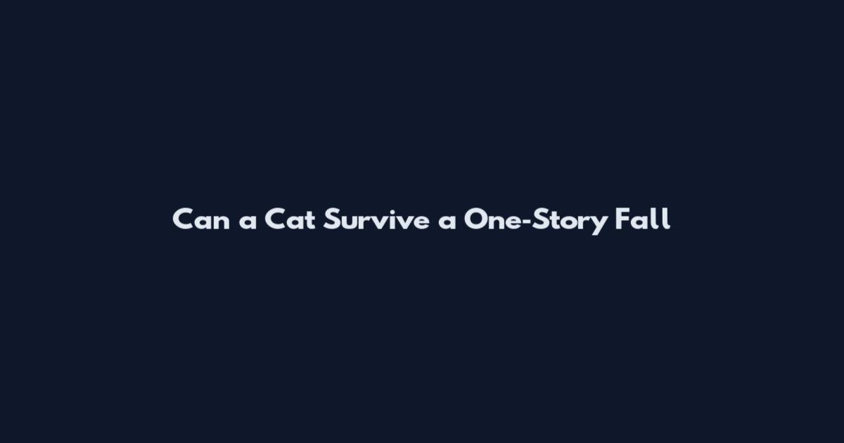Can a Cat Survive a One‑Story Fall