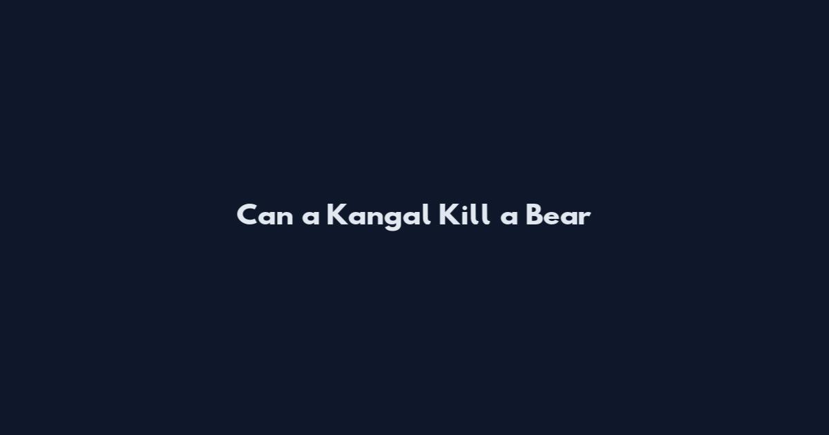 Can a Kangal Kill a Bear