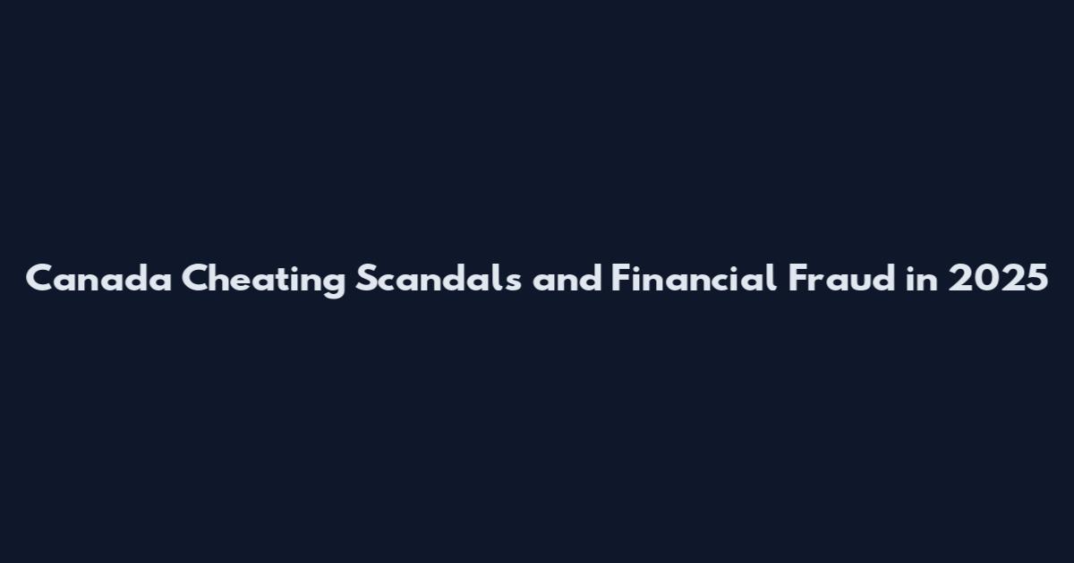 Canada Cheating Scandals and Financial Fraud in 2025
