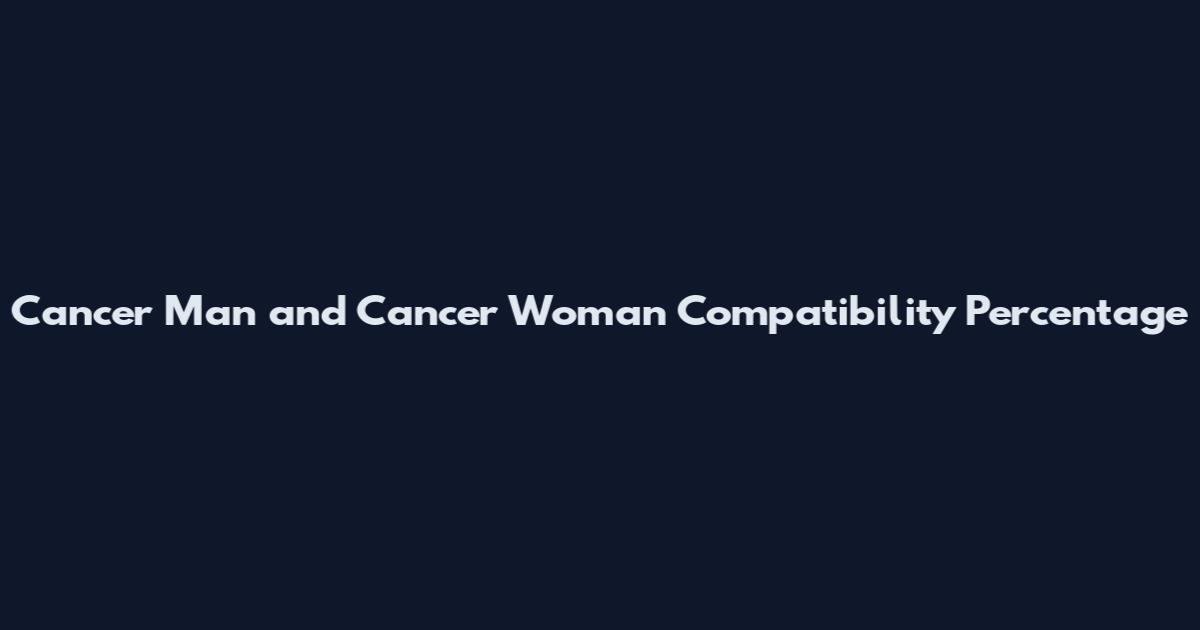 Cancer Man and Cancer Woman Compatibility Percentage