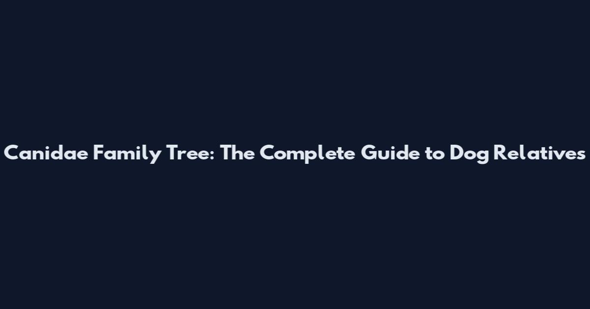 Canidae Family Tree: The Complete Guide to Dog Relatives