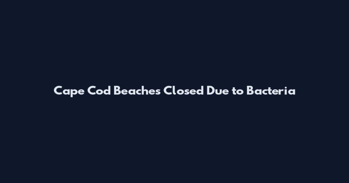 Cape Cod Beaches Closed Due to Bacteria