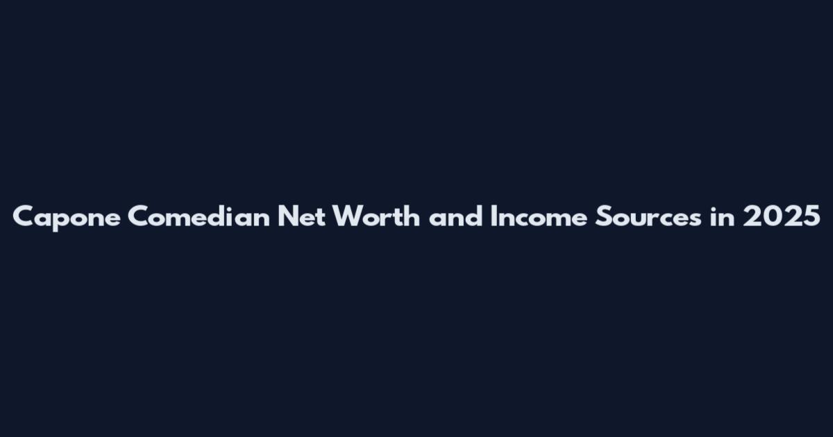 Capone Comedian Net Worth and Income Sources in 2025