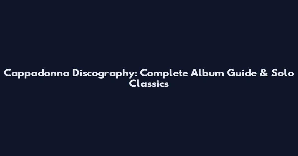 Cappadonna Discography: Complete Album Guide & Solo Classics