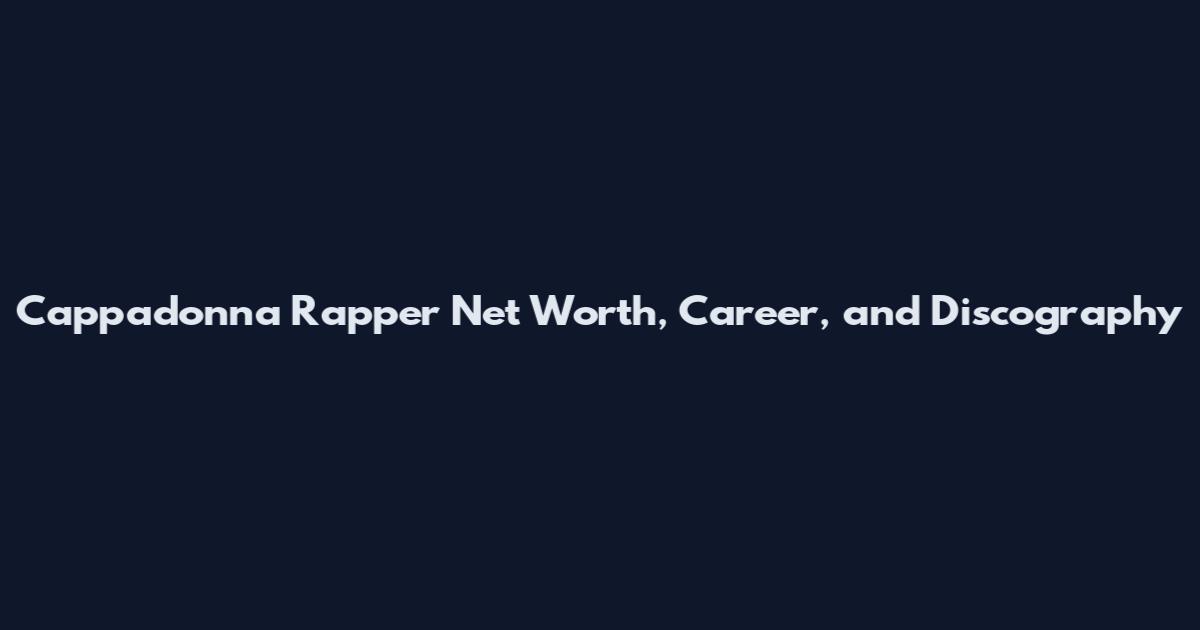 Cappadonna Rapper Net Worth, Career, and Discography