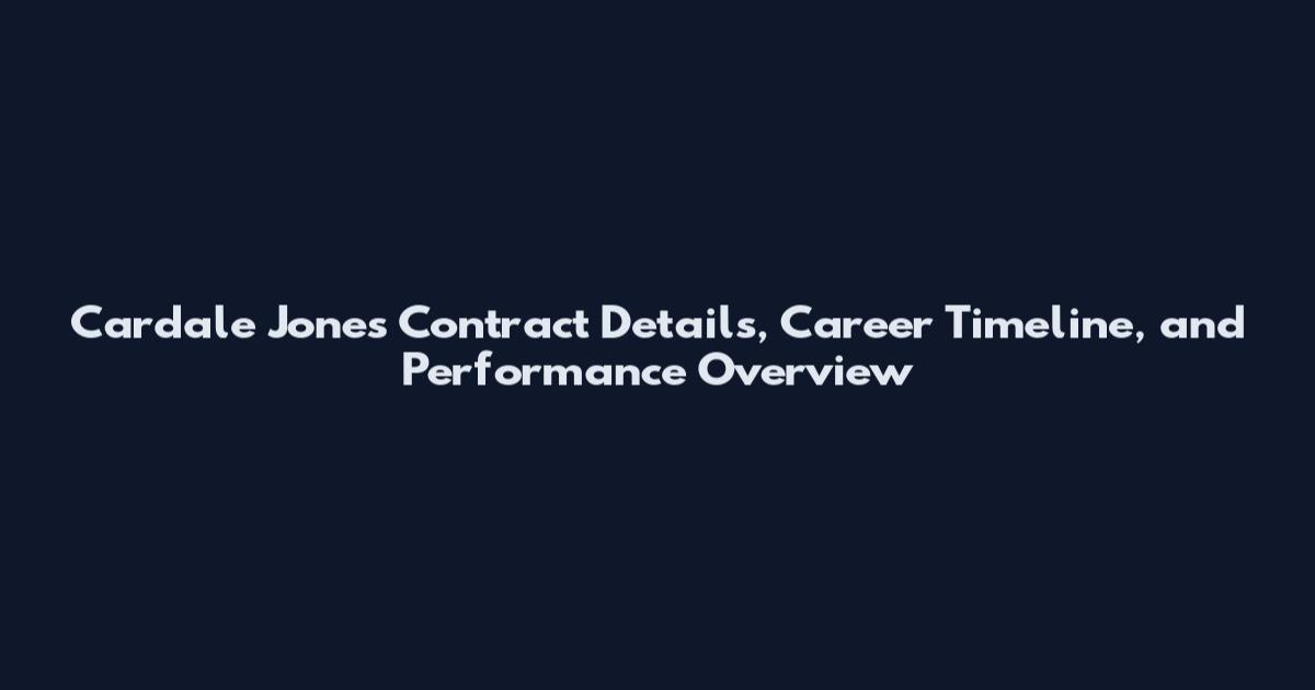 Cardale Jones Contract Details, Career Timeline, and Performance Overview