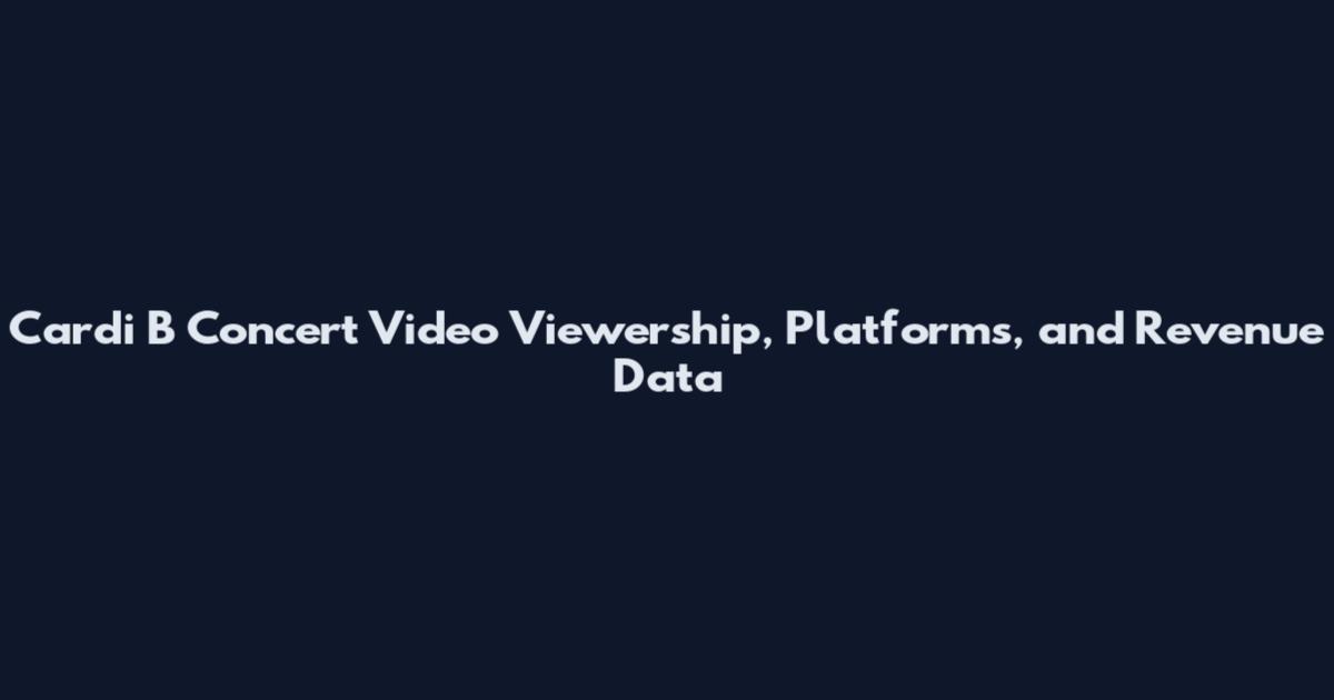 Cardi B Concert Video Viewership, Platforms, and Revenue Data
