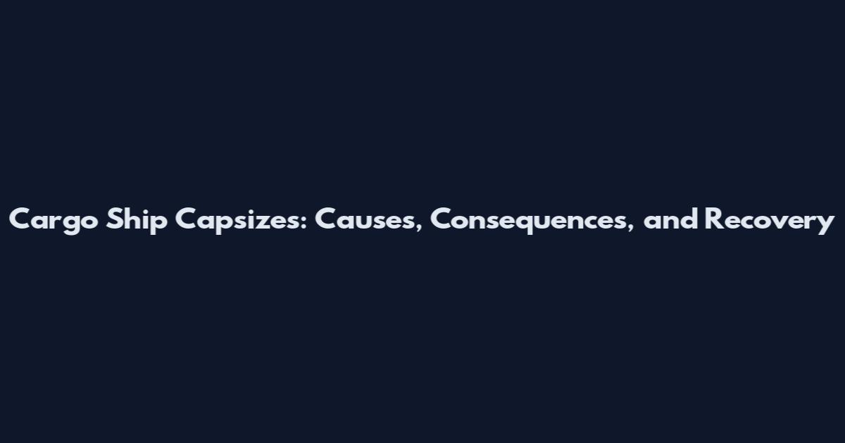 Cargo Ship Capsizes: Causes, Consequences, and Recovery