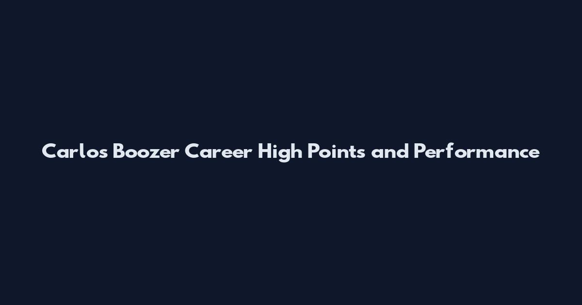 Carlos Boozer Career High Points and Performance