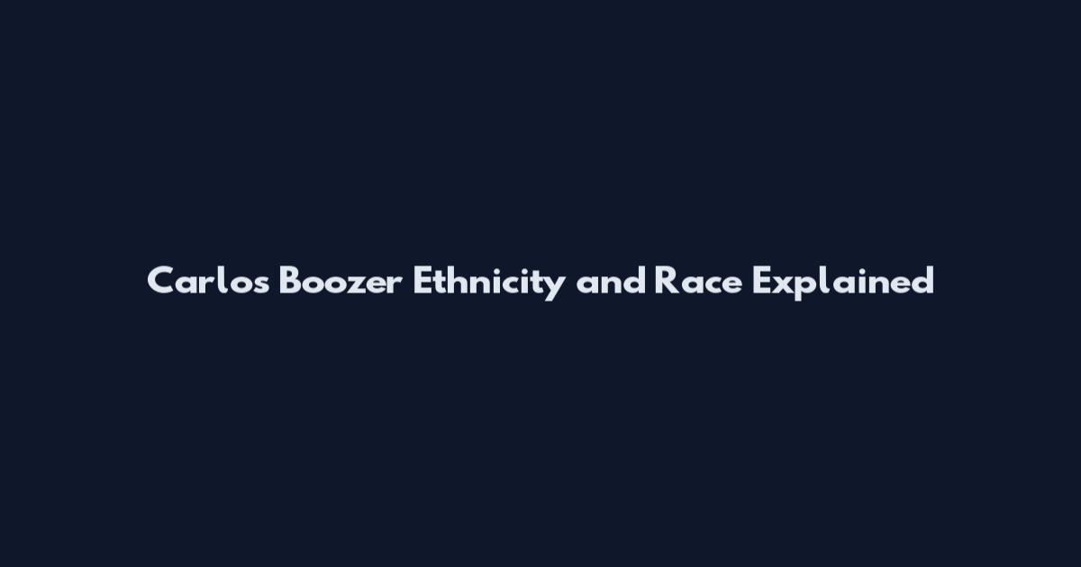 Carlos Boozer Ethnicity and Race Explained