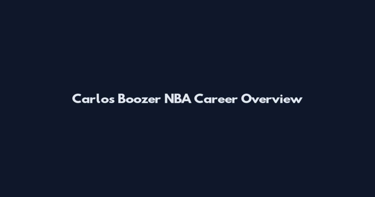 Carlos Boozer NBA Career Overview