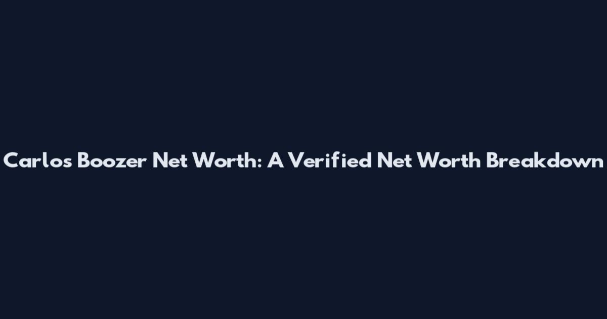 Carlos Boozer Net Worth: A Verified Net Worth Breakdown