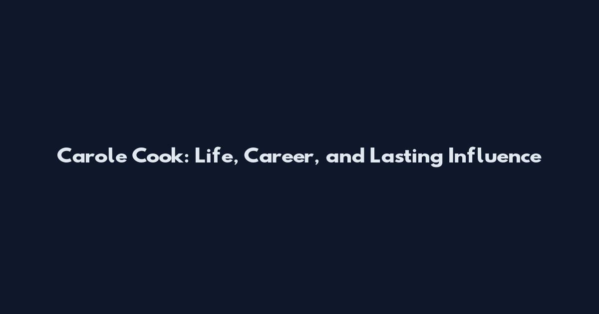 Carole Cook: Life, Career, and Lasting Influence
