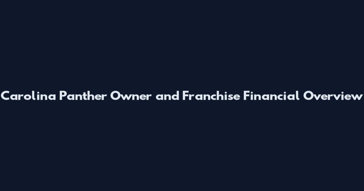 Carolina Panther Owner and Franchise Financial Overview