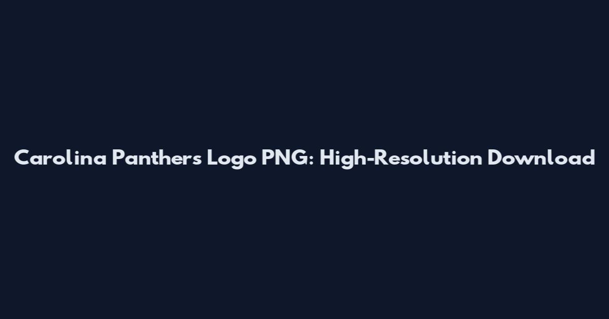 Carolina Panthers Logo PNG: High-Resolution Download