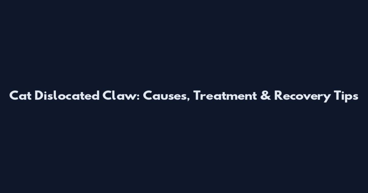 Cat Dislocated Claw: Causes, Treatment & Recovery Tips