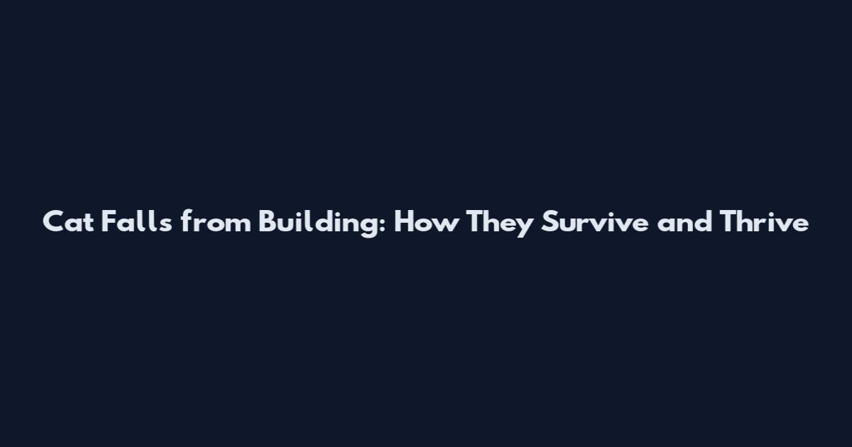 Cat Falls from Building: How They Survive and Thrive