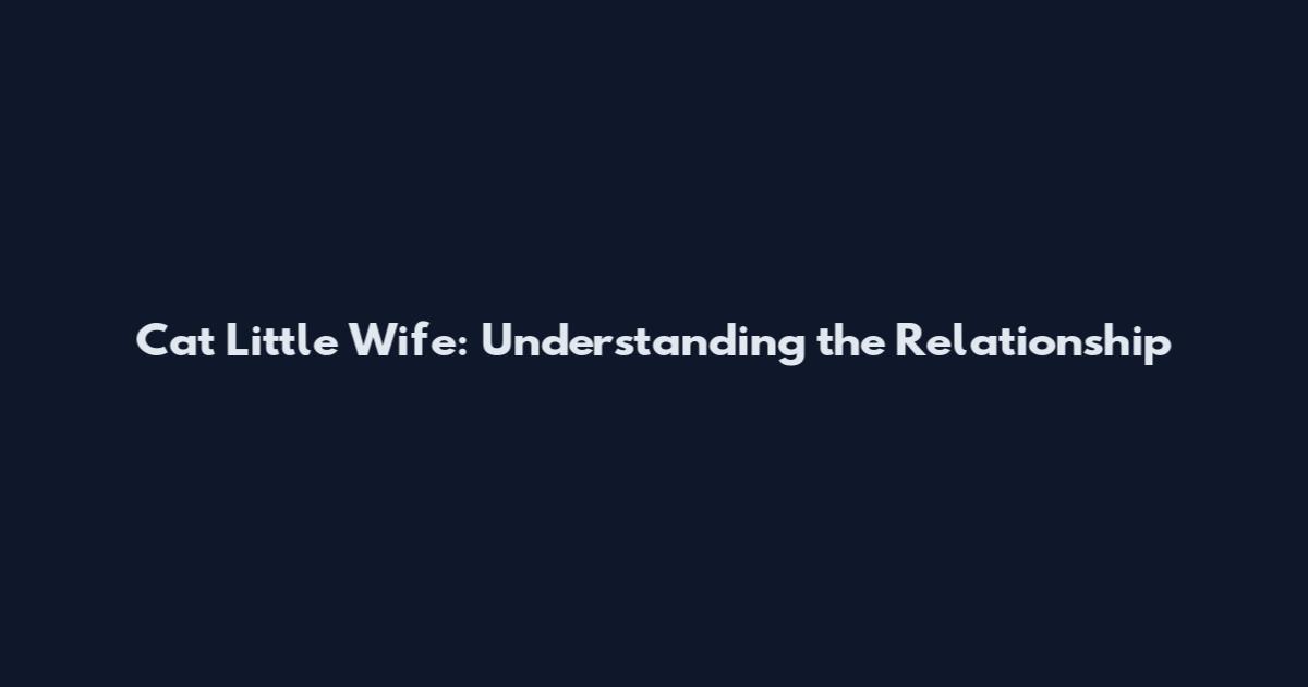 Cat Little Wife: Understanding the Relationship