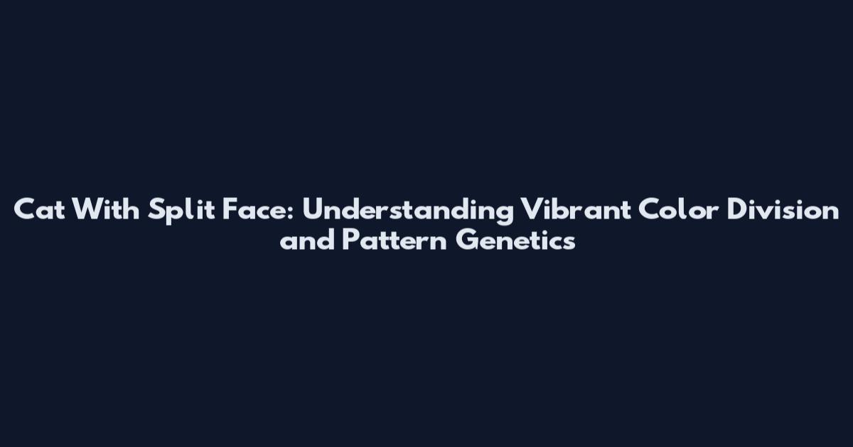 Cat With Split Face: Understanding Vibrant Color Division and Pattern Genetics