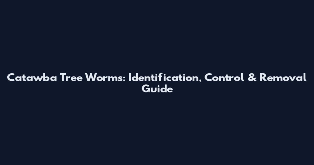 Catawba Tree Worms: Identification, Control & Removal Guide