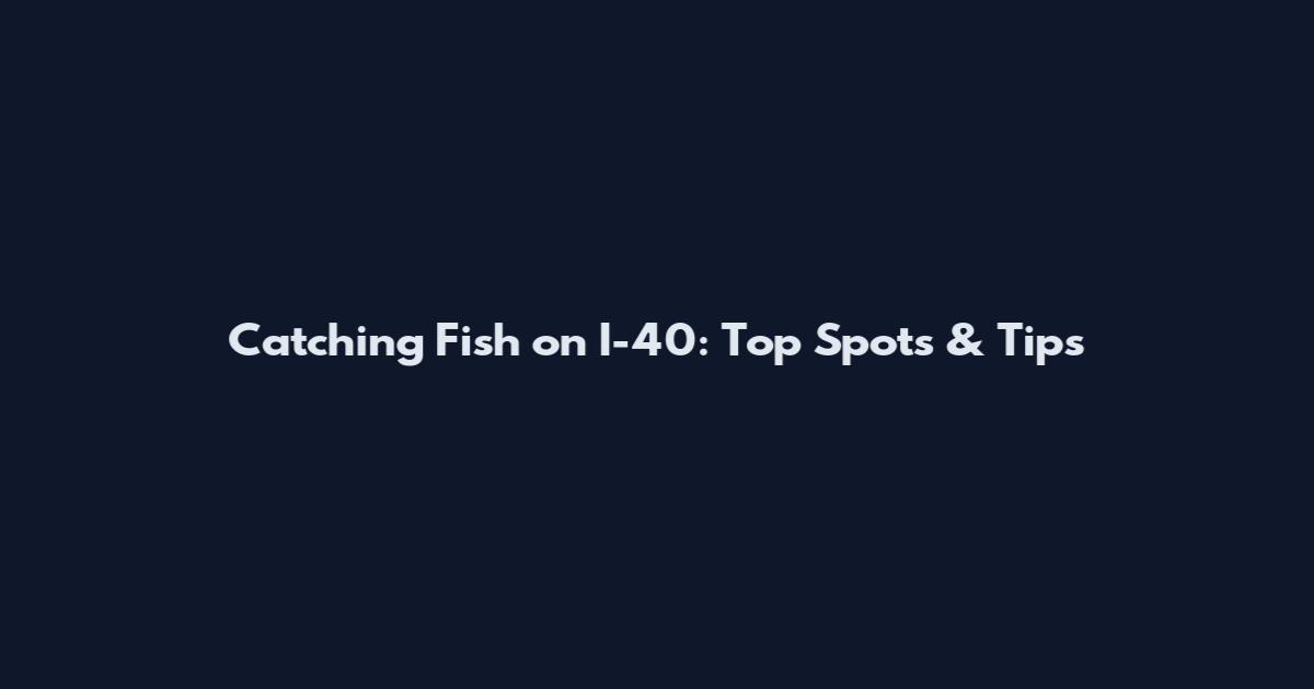 Catching Fish on I-40: Top Spots & Tips