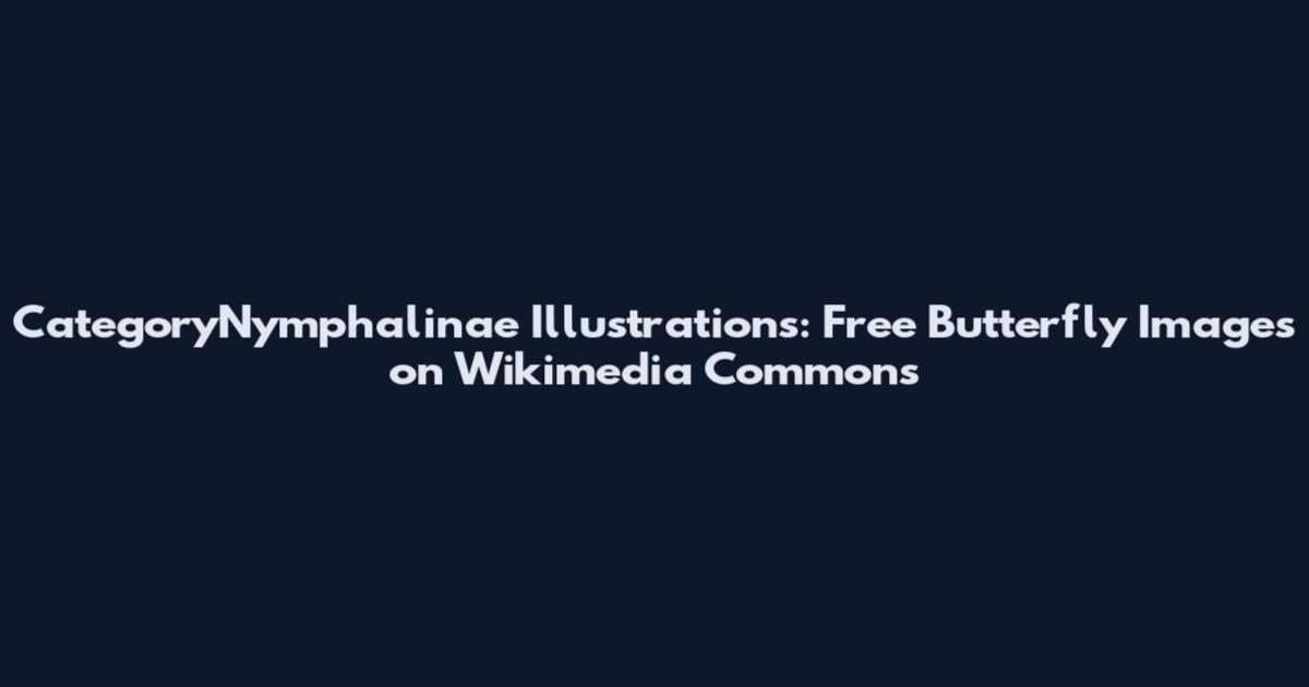 CategoryNymphalinae Illustrations: Free Butterfly Images on Wikimedia Commons