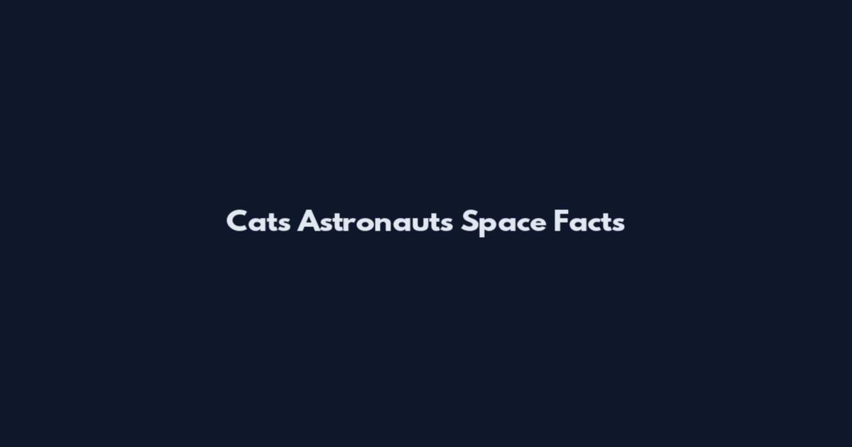 Cats Astronauts Space Facts