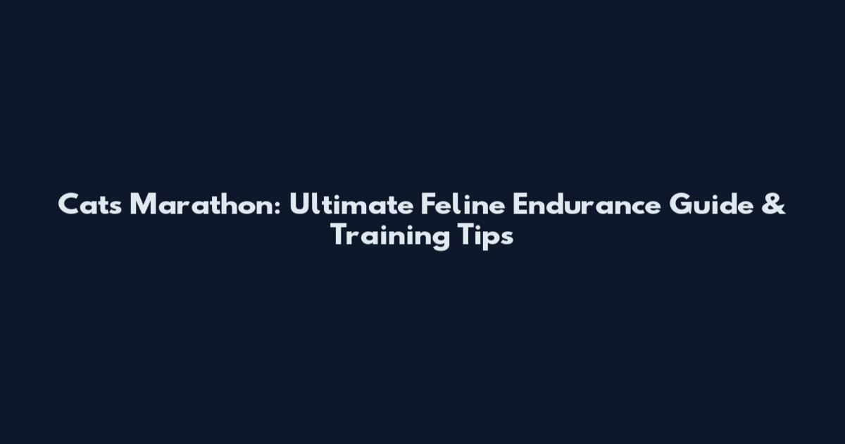 Cats Marathon: Ultimate Feline Endurance Guide & Training Tips