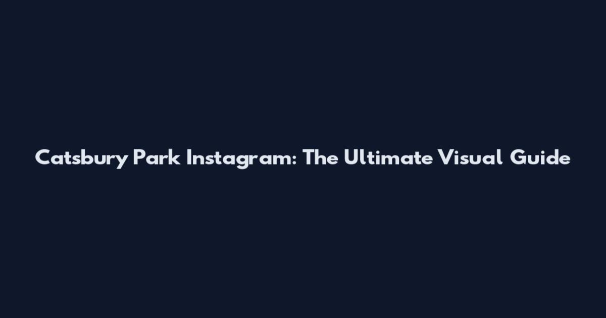 Catsbury Park Instagram: The Ultimate Visual Guide