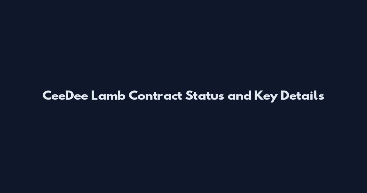 CeeDee Lamb Contract Status and Key Details