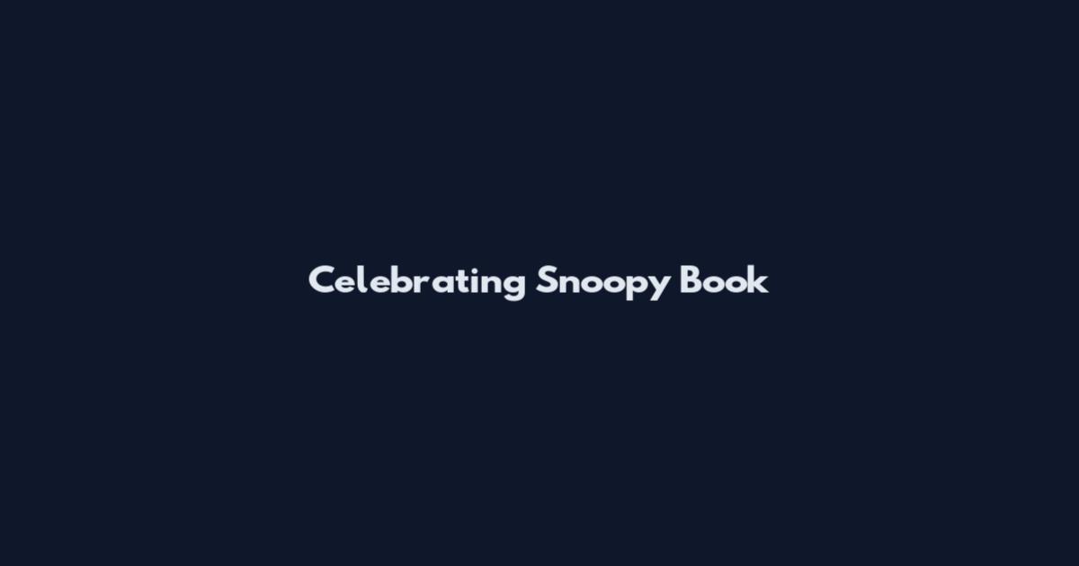 Celebrating Snoopy Book