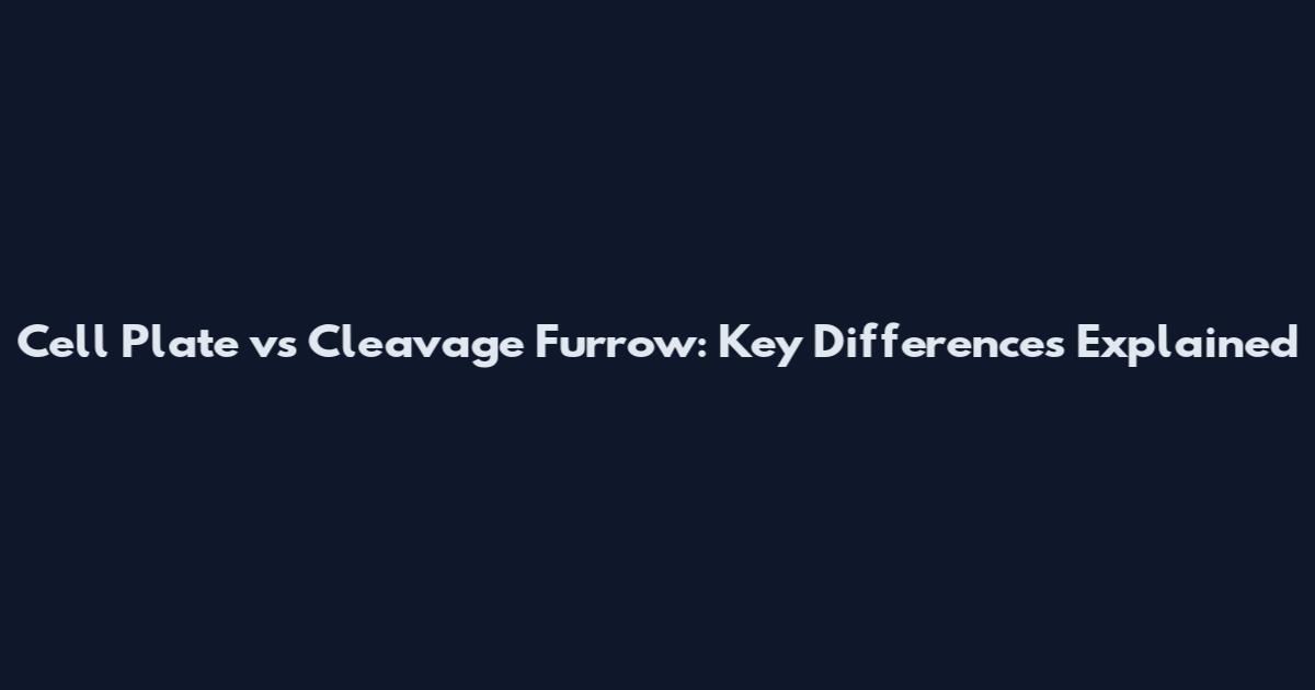 Cell Plate vs Cleavage Furrow: Key Differences Explained