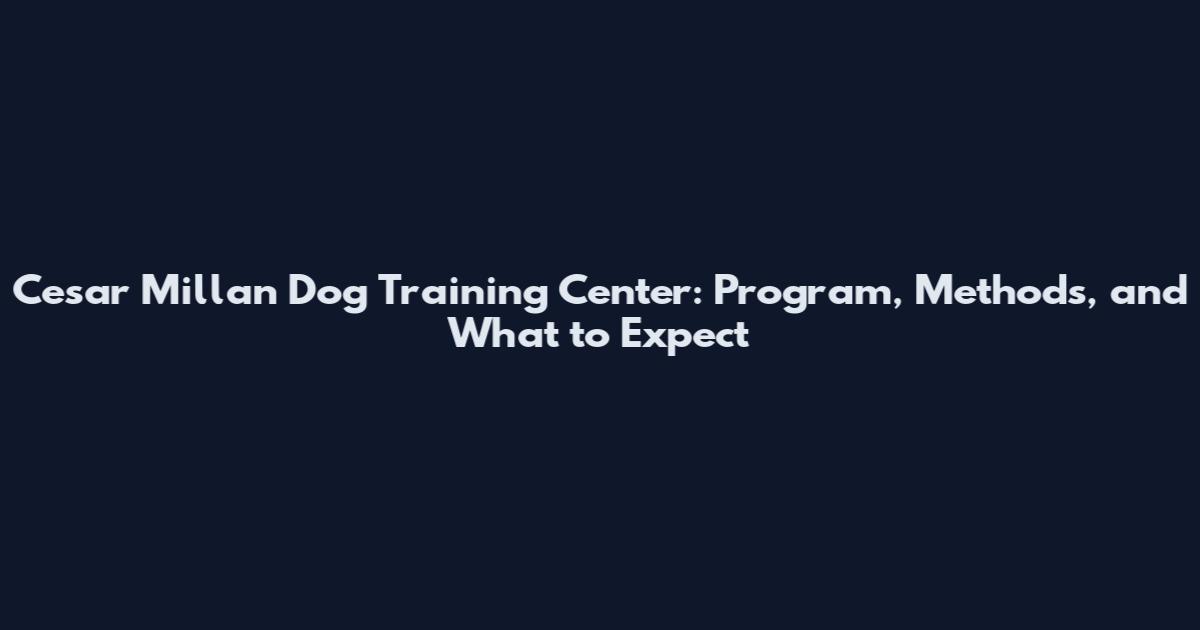 Cesar Millan Dog Training Center: Program, Methods, and What to Expect