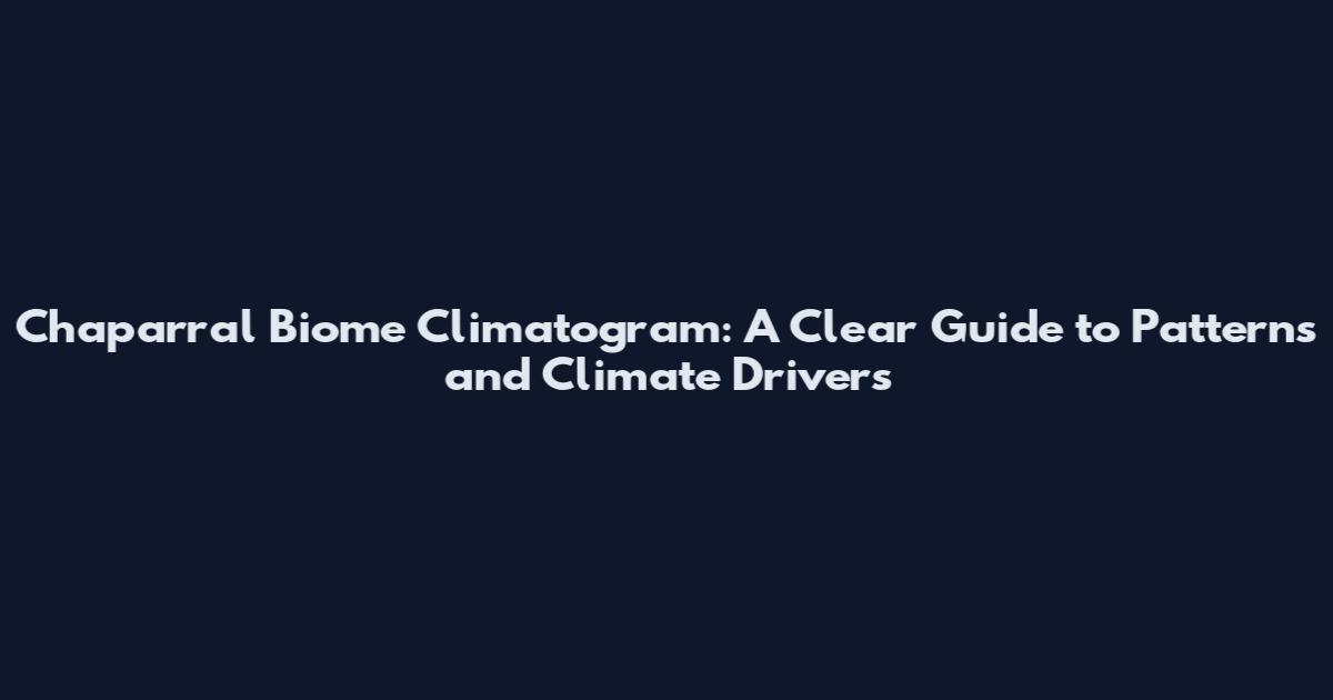 Chaparral Biome Climatogram: A Clear Guide to Patterns and Climate Drivers