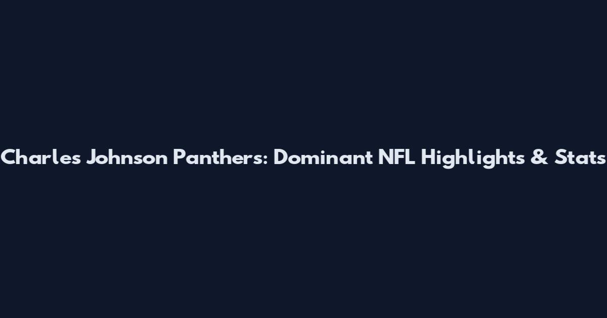 Charles Johnson Panthers: Dominant NFL Highlights & Stats