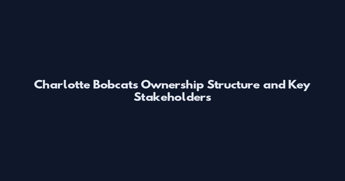 Charlotte Bobcats Ownership Structure and Key Stakeholders