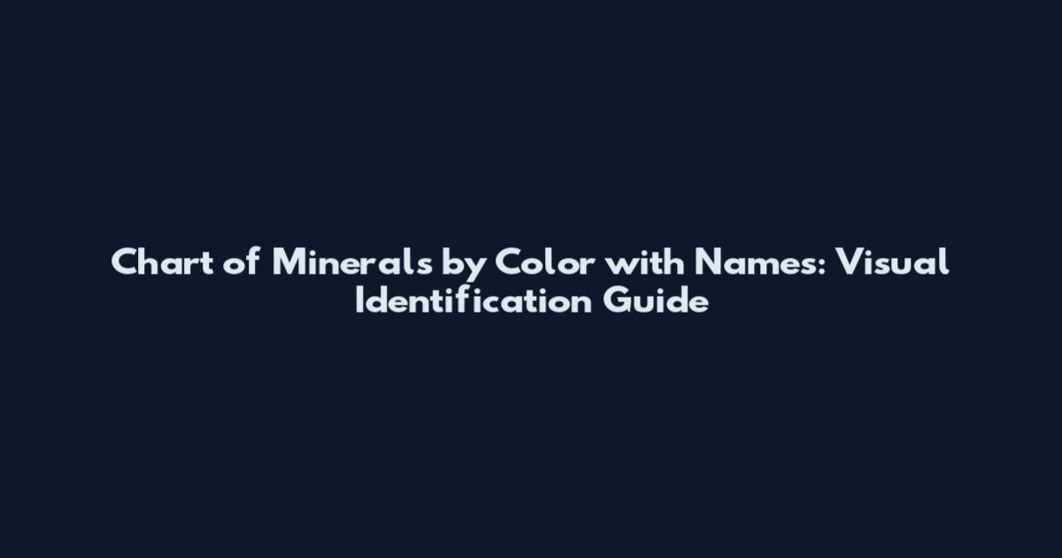 Chart of Minerals by Color with Names: Visual Identification Guide