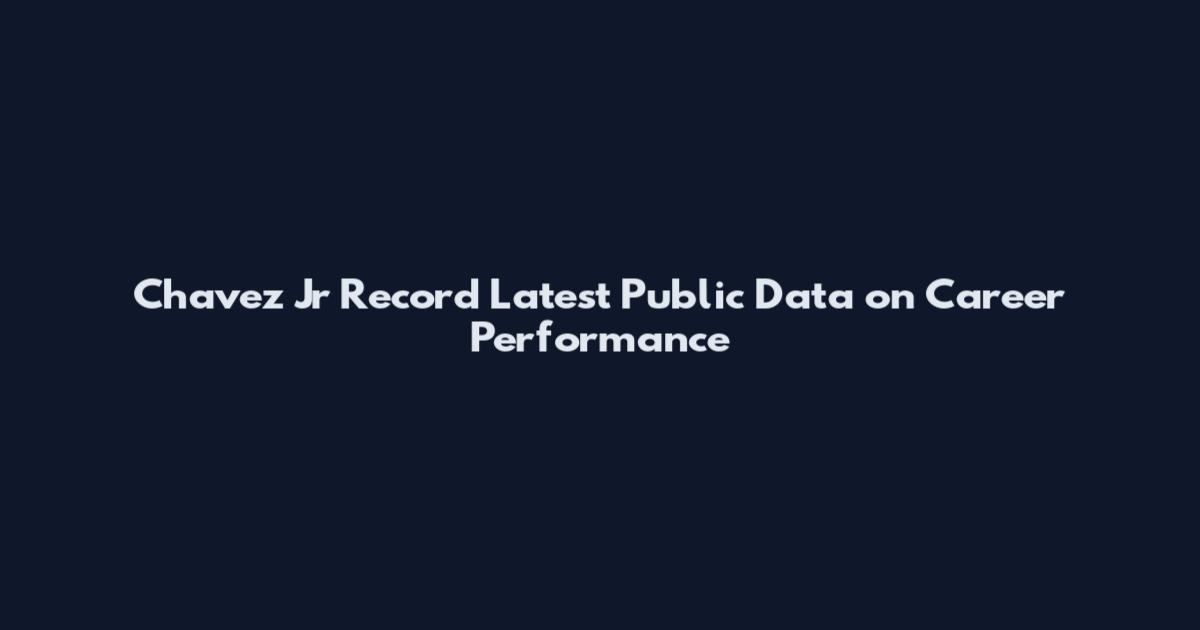 Chavez Jr Record Latest Public Data on Career Performance