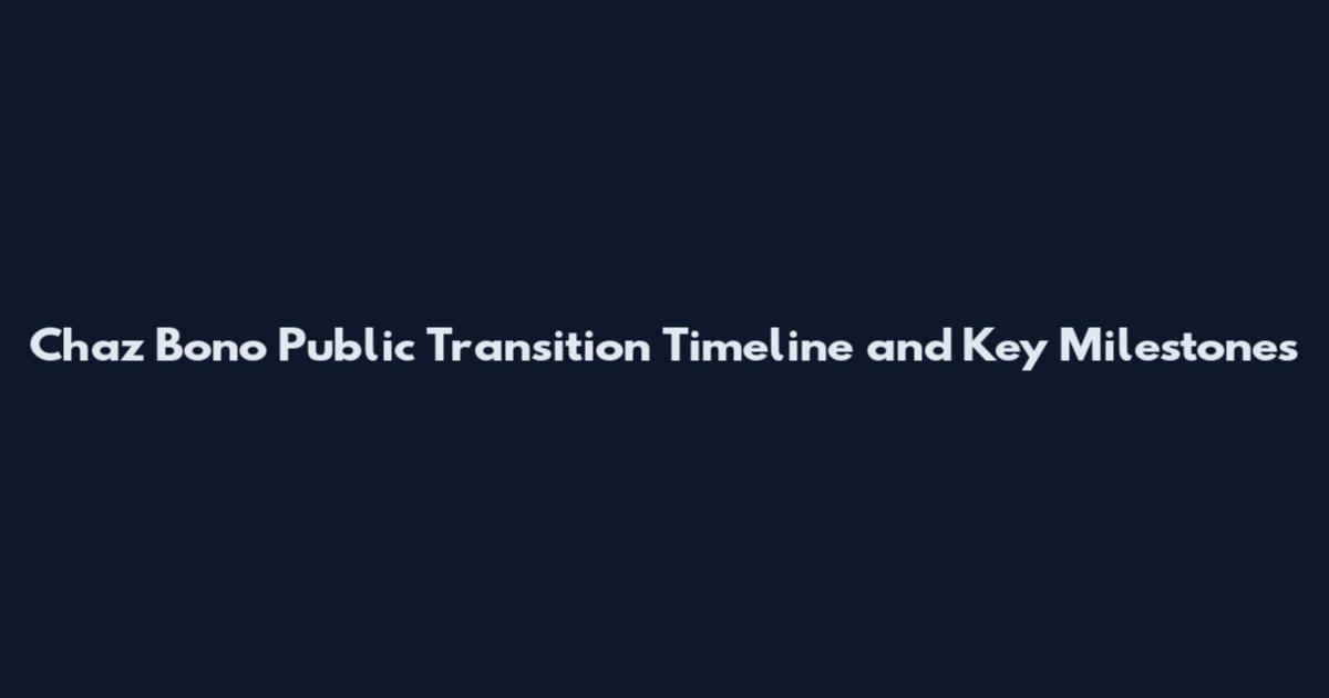 Chaz Bono Public Transition Timeline and Key Milestones