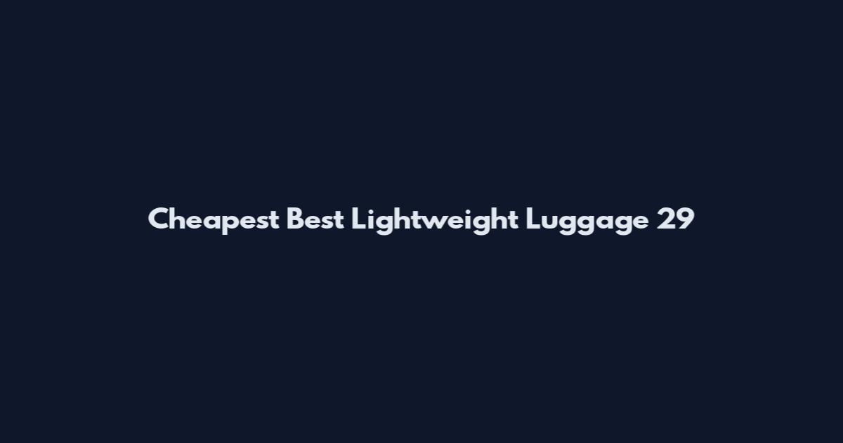 Cheapest Best Lightweight Luggage 29