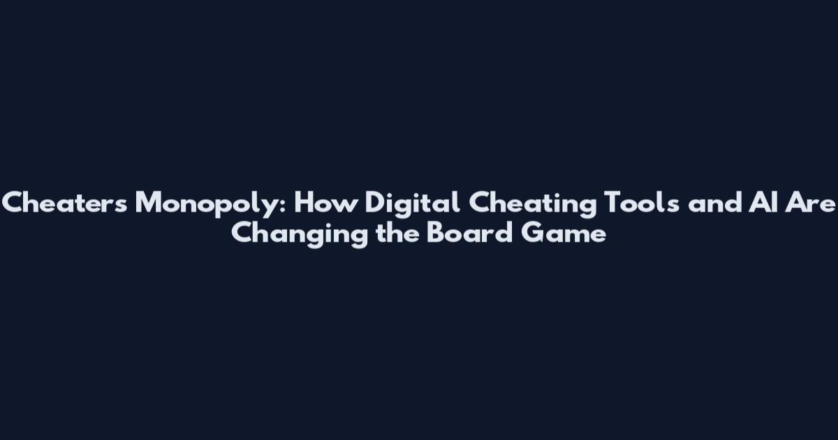 Cheaters Monopoly: How Digital Cheating Tools and AI Are Changing the Board Game