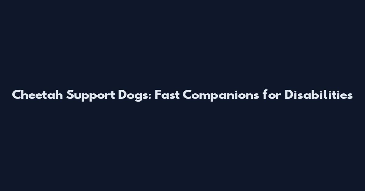 Cheetah Support Dogs: Fast Companions for Disabilities