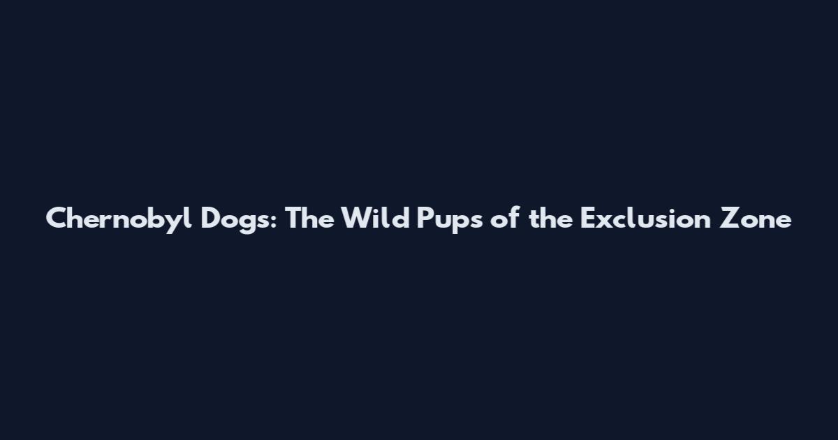 Chernobyl Dogs: The Wild Pups of the Exclusion Zone
