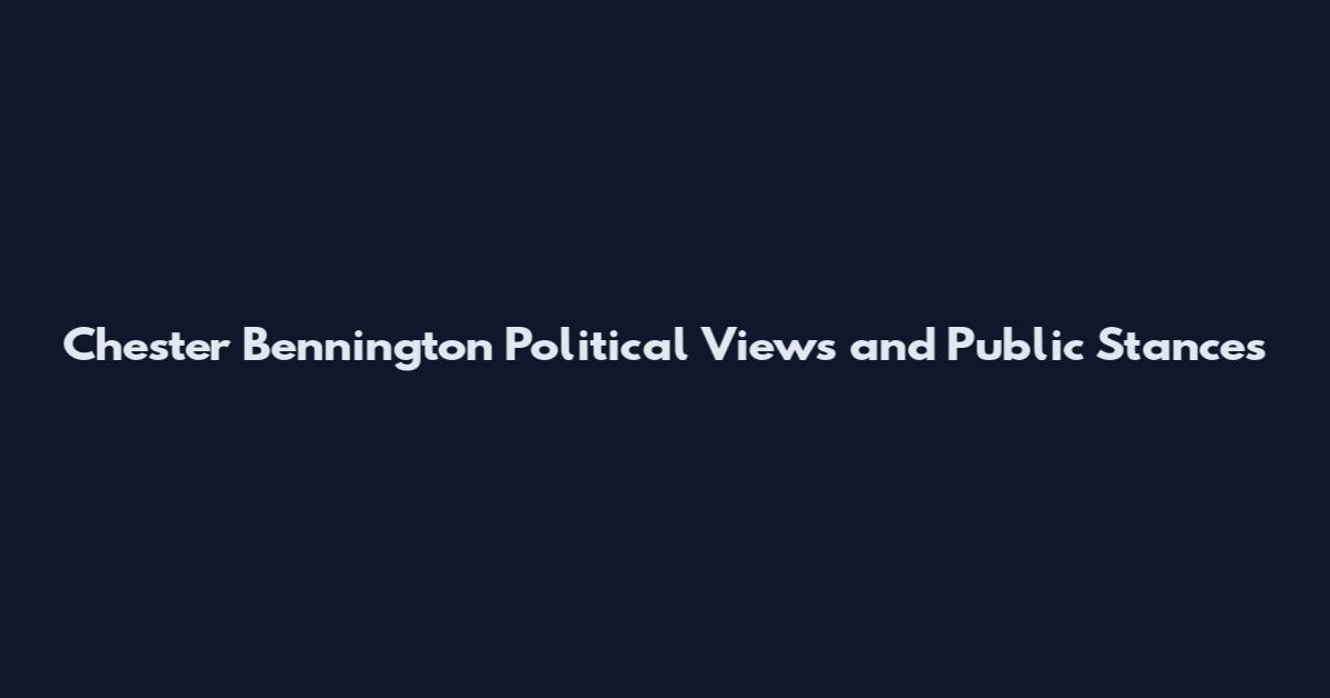Chester Bennington Political Views and Public Stances