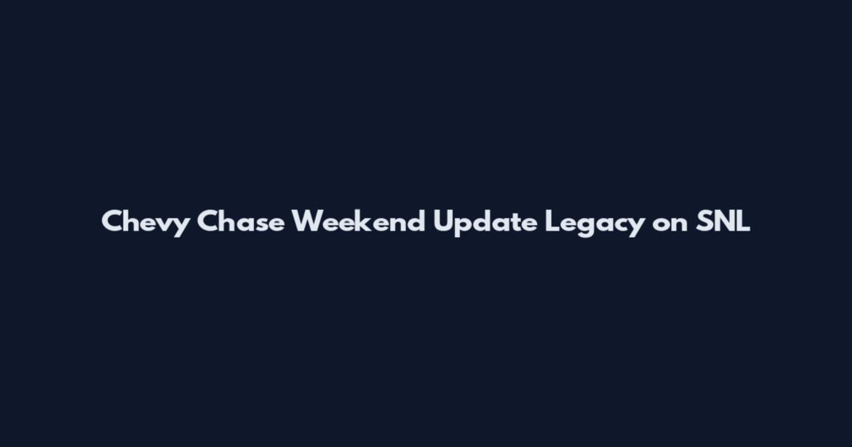 Chevy Chase Weekend Update Legacy on SNL