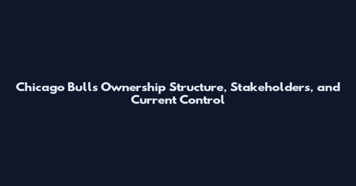 Chicago Bulls Ownership Structure, Stakeholders, and Current Control