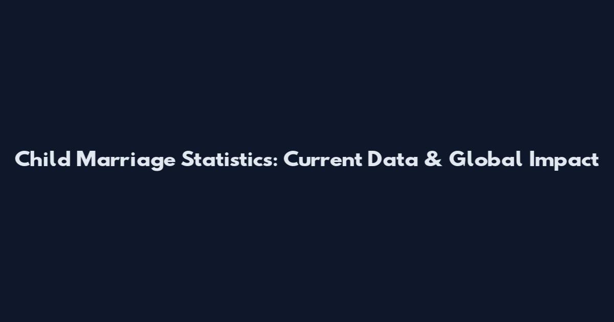 Child Marriage Statistics: Current Data & Global Impact